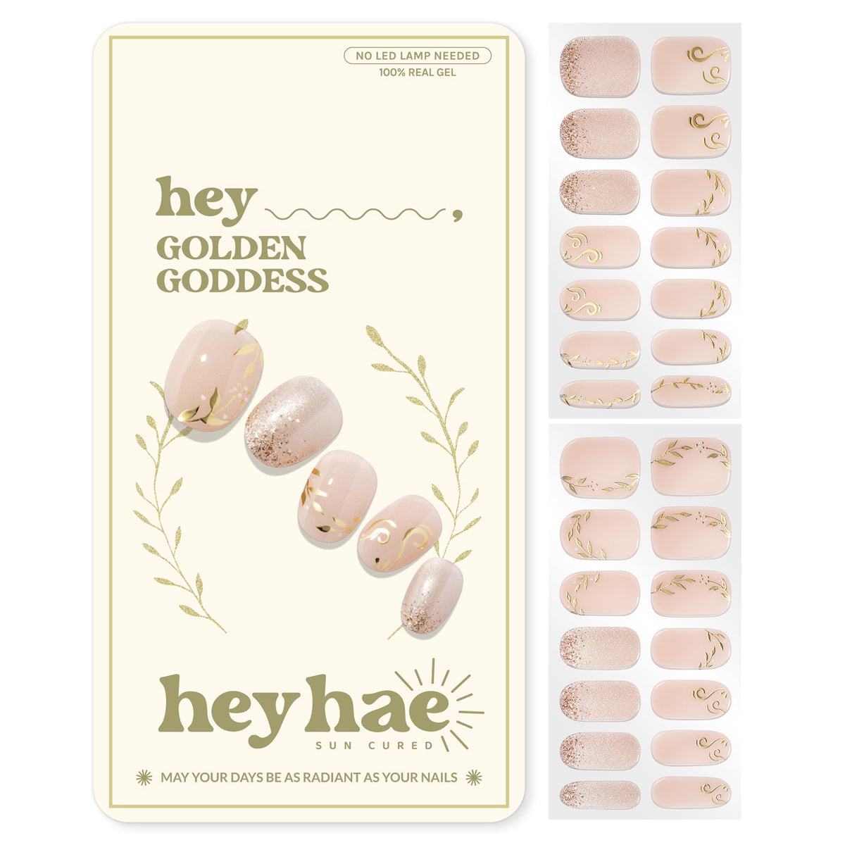 heyhae front packaging showing Golden Goddess kit and contents, clear benefit of convenience