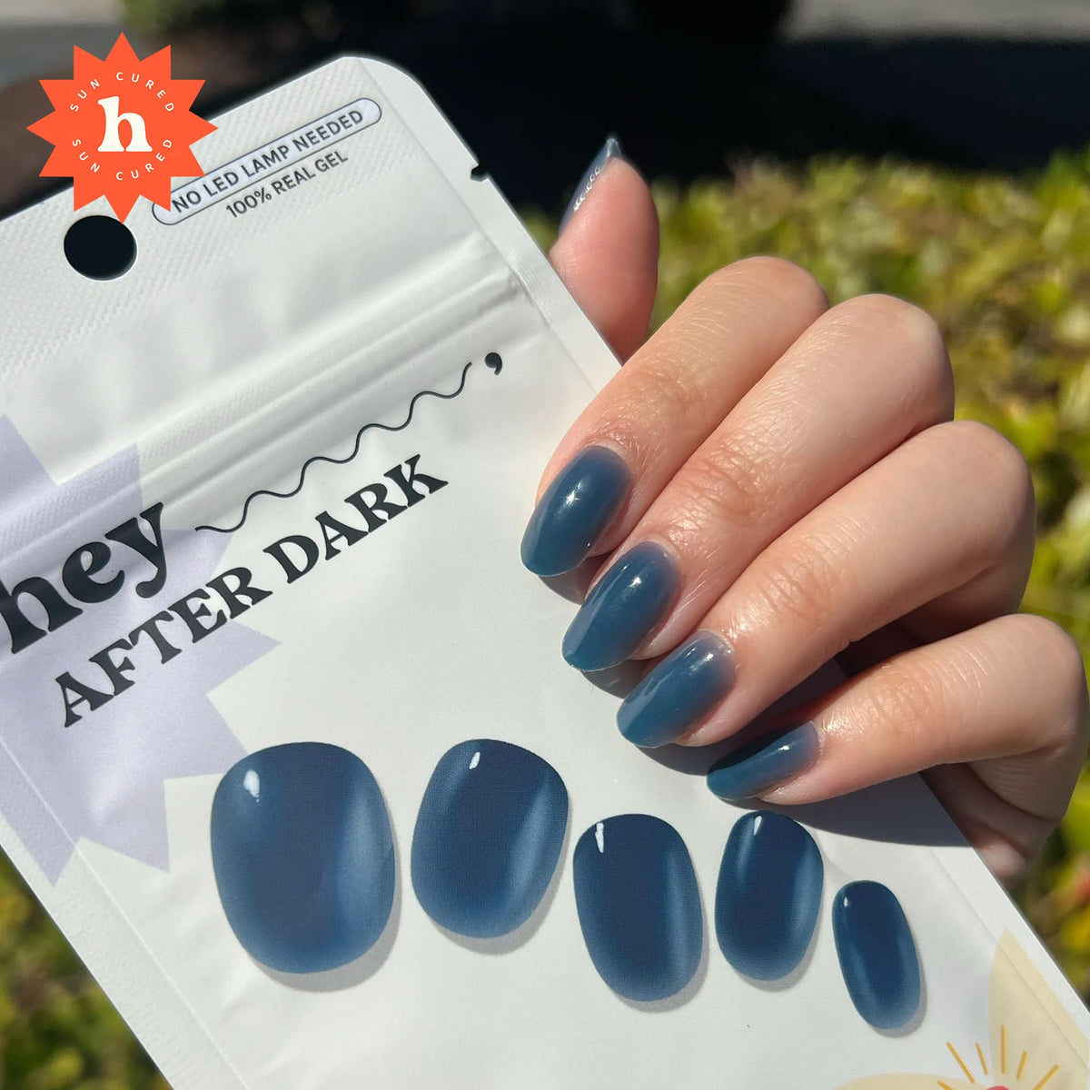 heyhae application on fingernail demonstrating easy hand-warmed fit for precise placement
