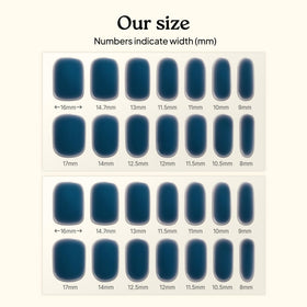 heyhae styled manicured nails on model showcasing deep navy polish ideal for evening wear