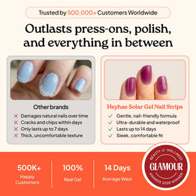 heyhae finished manicure on hand showcasing salon-quality look benefit