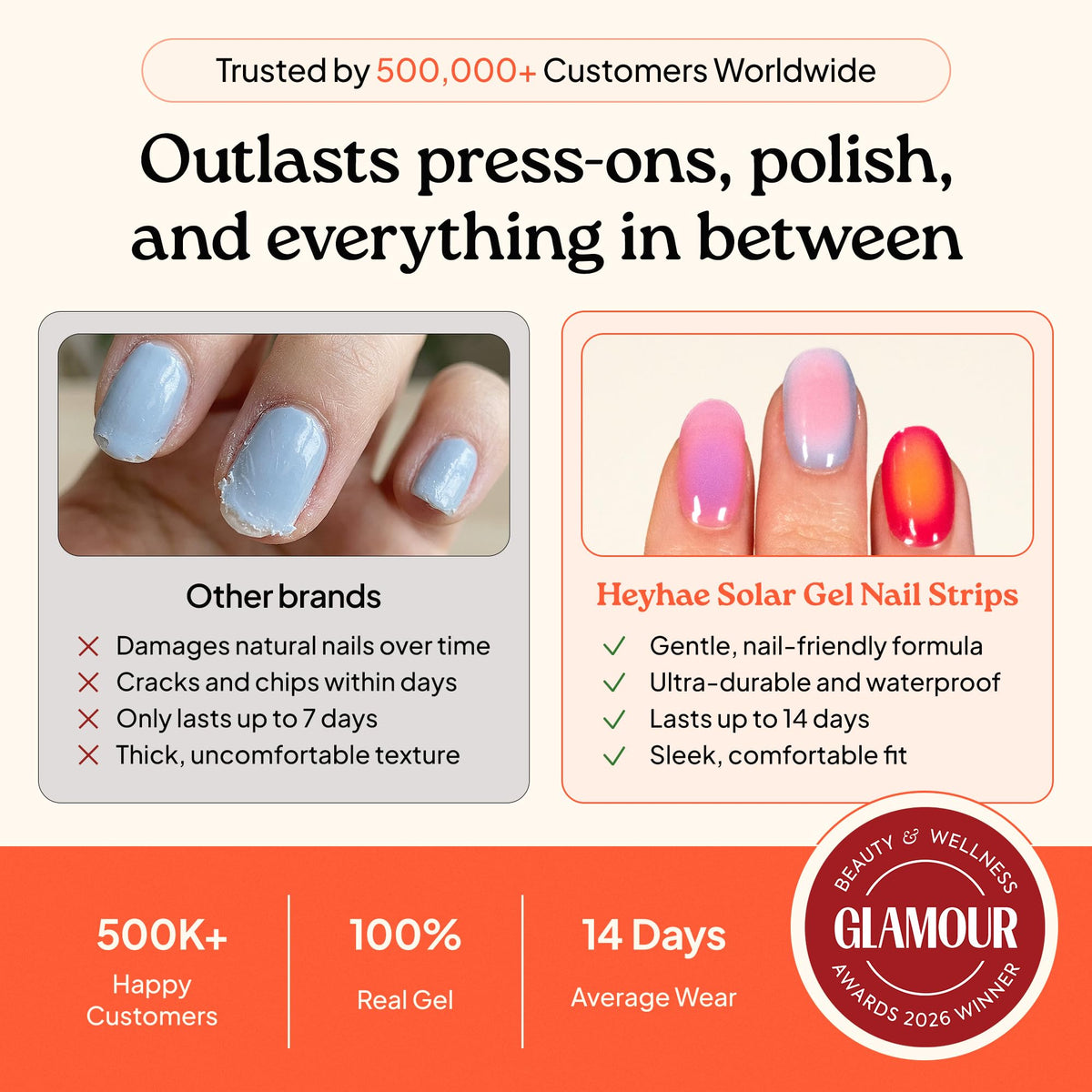 heyhae applied on nails lifestyle shot showing salon-quality look