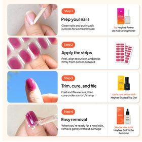 heyhae nail strips curing outdoors in sunlight for natural finish benefit