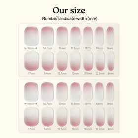 heyhae strips next to ruler showing size options and accurate fit