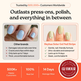 heyhae strips beside ruler size comparison helps pick correct fit for every nail