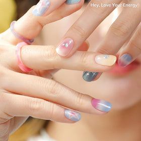 heyhae close-up of marble gel strip detail highlighting smooth glossy finish
