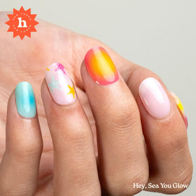 heyhae close-up of neon ombre strip highlighting smooth gradient and salon shine benefit