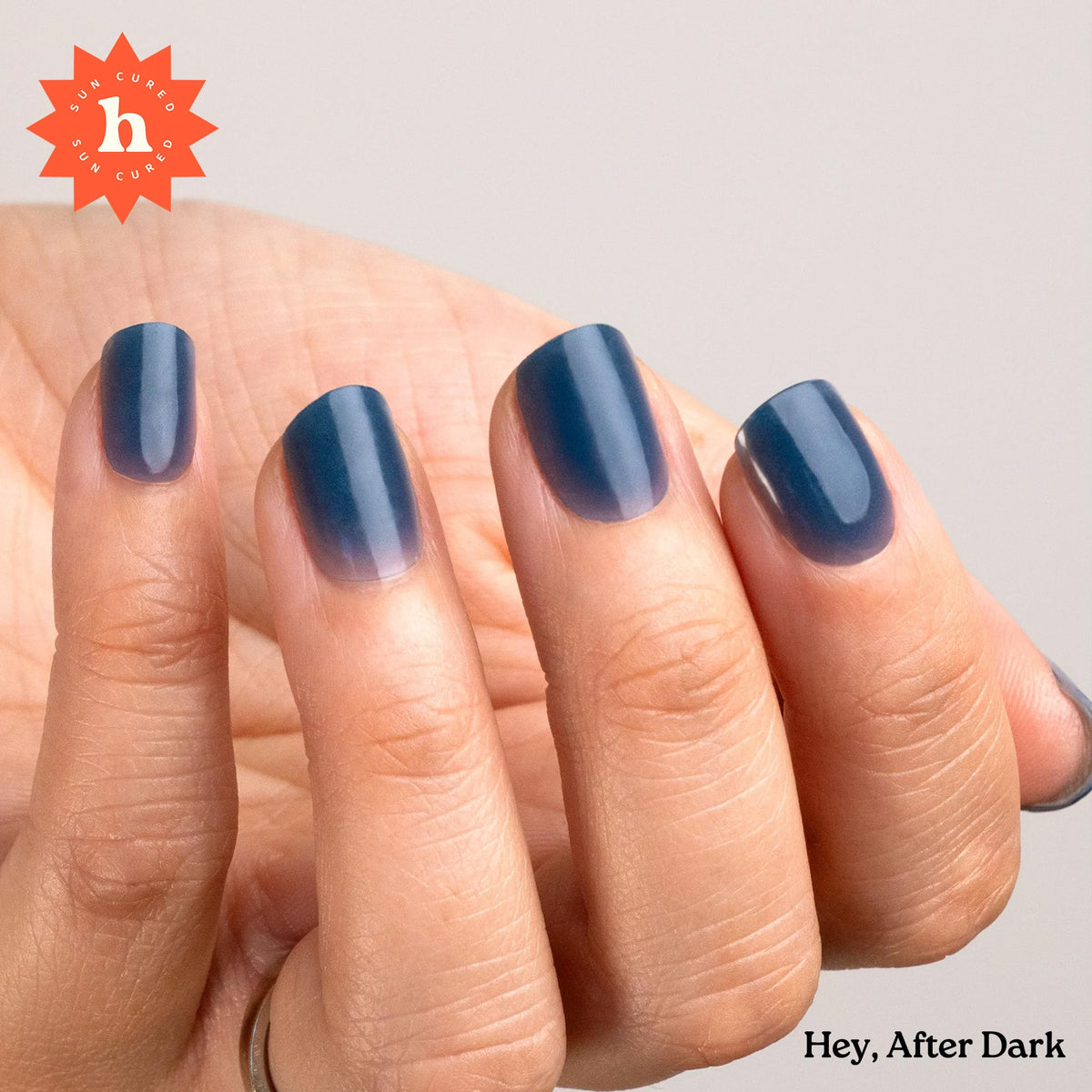 heyhae close-up of jelly navy strip texture highlighting glossy finish and smooth feel