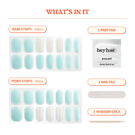 heyhae strips laid out 28 count showing variety of sizes for perfect fit