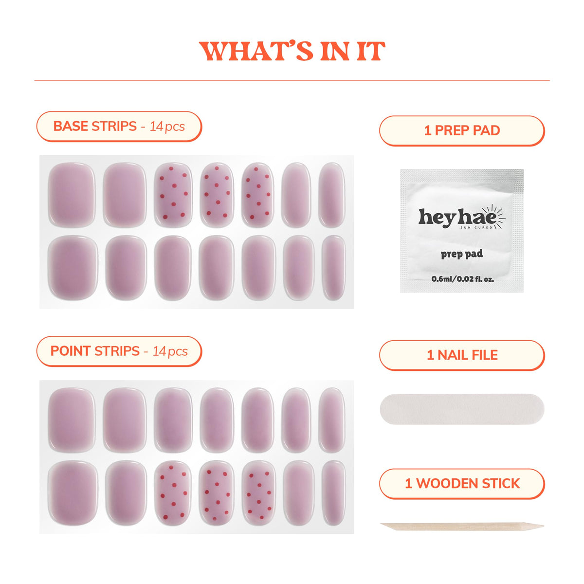 heyhae strip applied on nail being smoothed for bubble-free salon-quality result