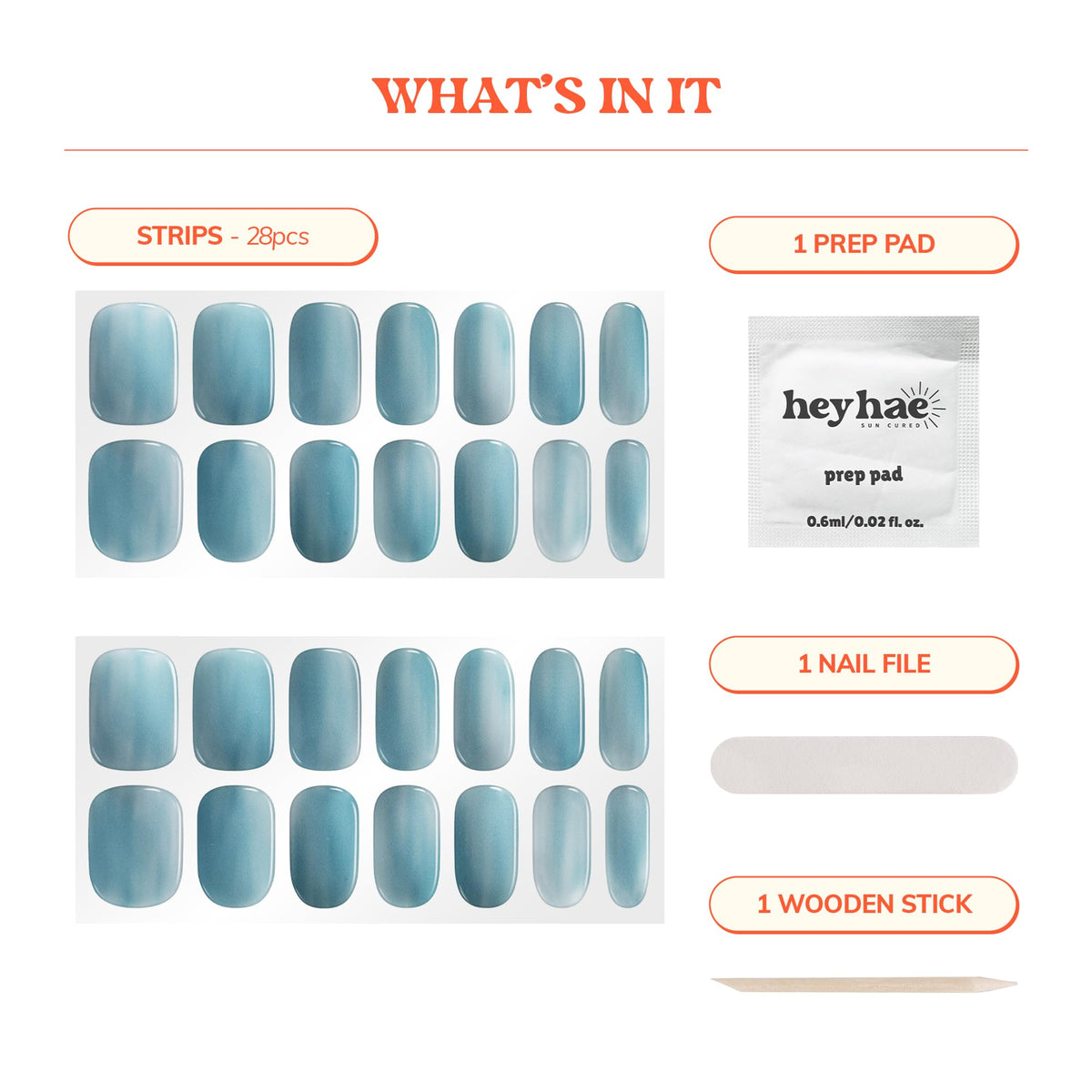heyhae strips applied on nails demonstrating quick at-home application benefit