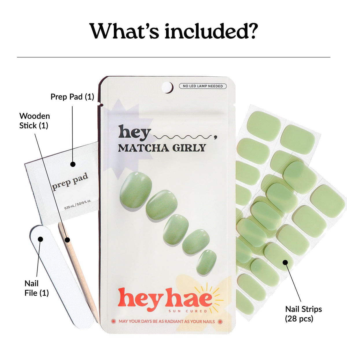 heyhae strips curing in sunlight outdoors showing sun-cure option for lamp-free use