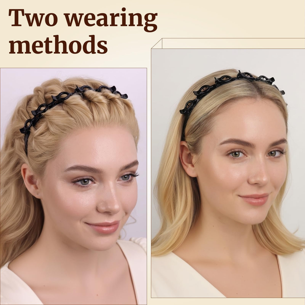 HFZRZFH headband holding hair during makeup application for hands-free grooming benefit
