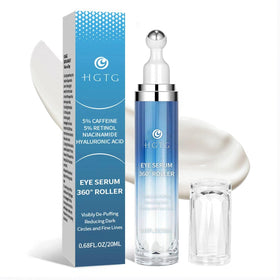 HGTG eye cream front packaging showing compact tube and clear branding benefits