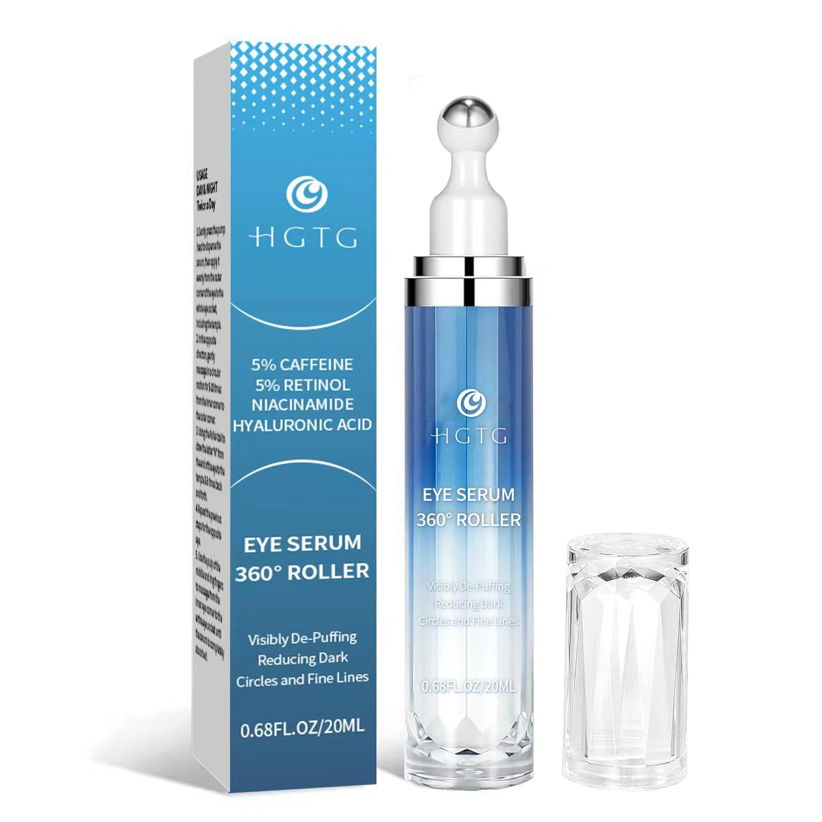 HGTG eye serum front packaging showing product and benefits