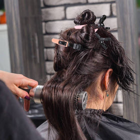 HH&LL travel pouch with clips ready for portable salon or on-the-go styling