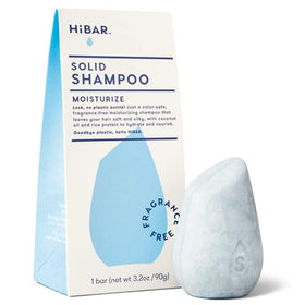 HIBAR front packaging showing scent-free hydrating shampoo benefits