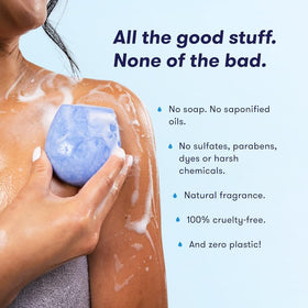 HIBAR Hydrate bar producing creamy lather in shower, gentle cleanse benefit