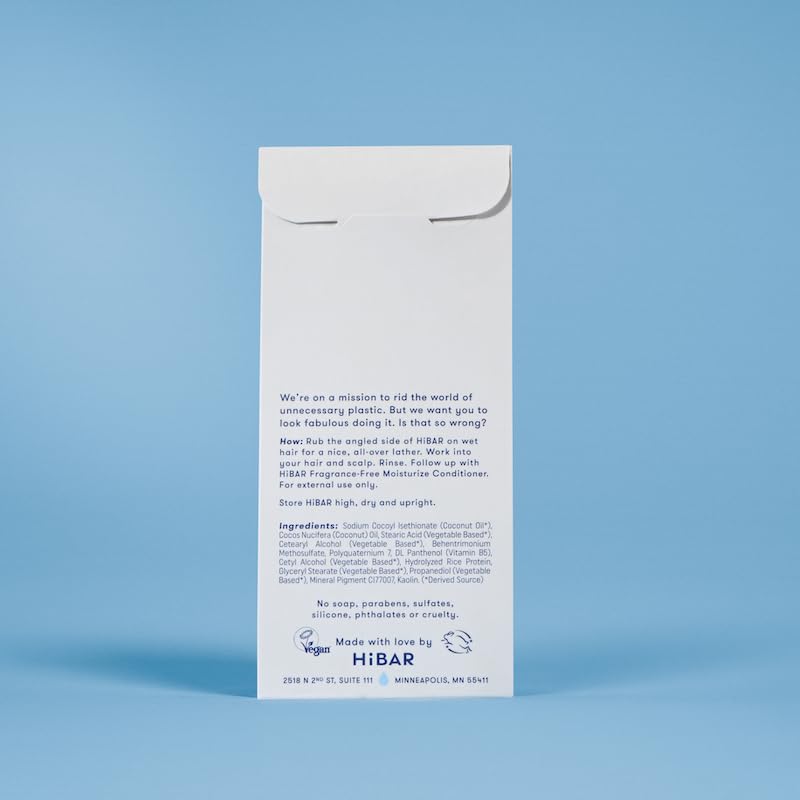 HIBAR shampoo bar in bathroom lifestyle scene promoting sustainable routine