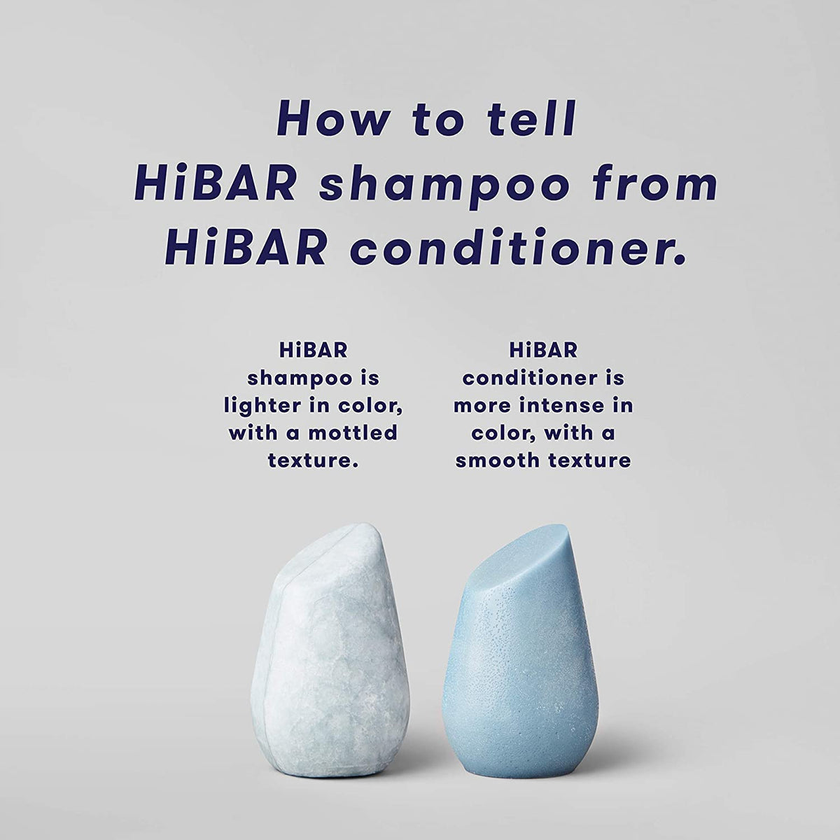 HiBAR shampoo bar close-up texture, nourishing coconut oil visible and moisturizing benefit