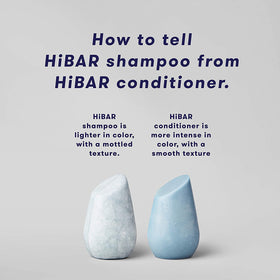 HiBAR shampoo bar close-up texture, nourishing coconut oil visible and moisturizing benefit