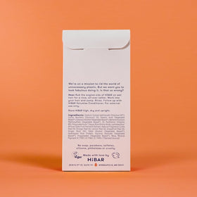 HIBAR compostable packaging flatlay emphasizing sustainable packaging