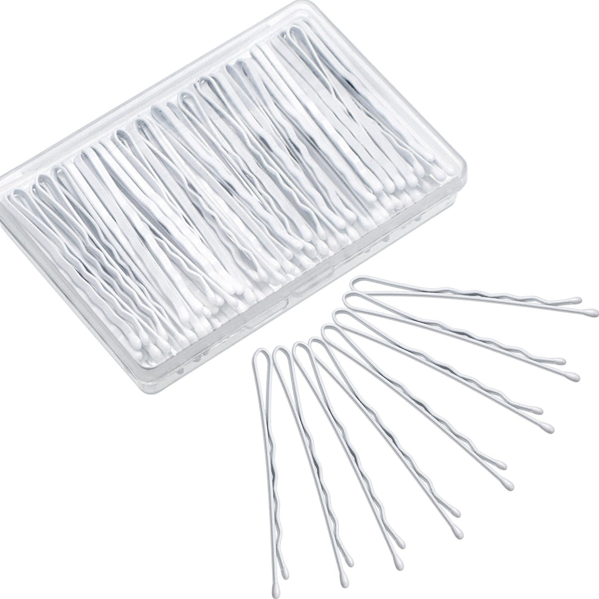 Hicarer front packaging showing white bobby pins and box benefit organized storage