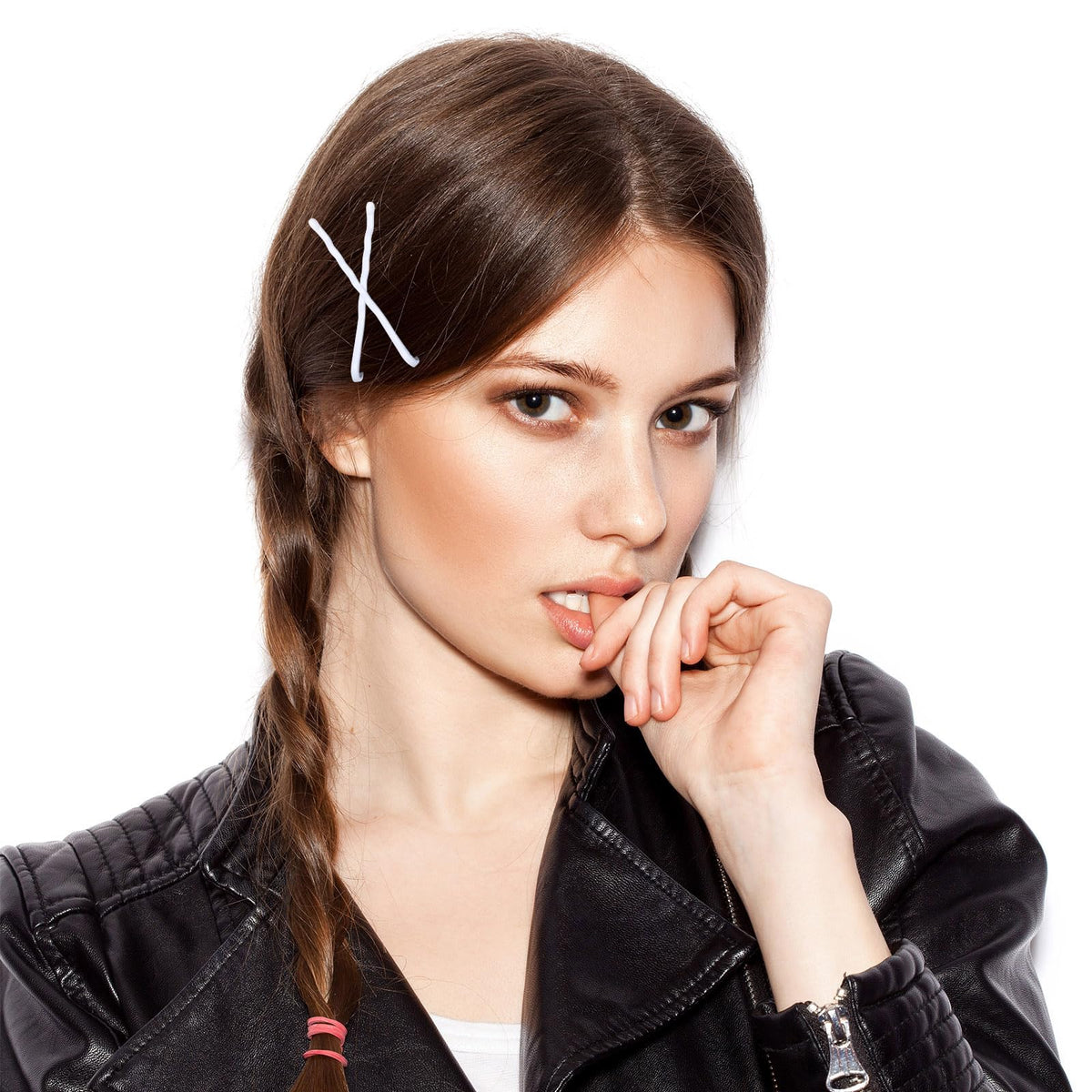 Hicarer pins used in an elegant updo demonstrating styling benefit