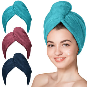Hicober front view of three-color towel pack showing convenient gift set benefit
