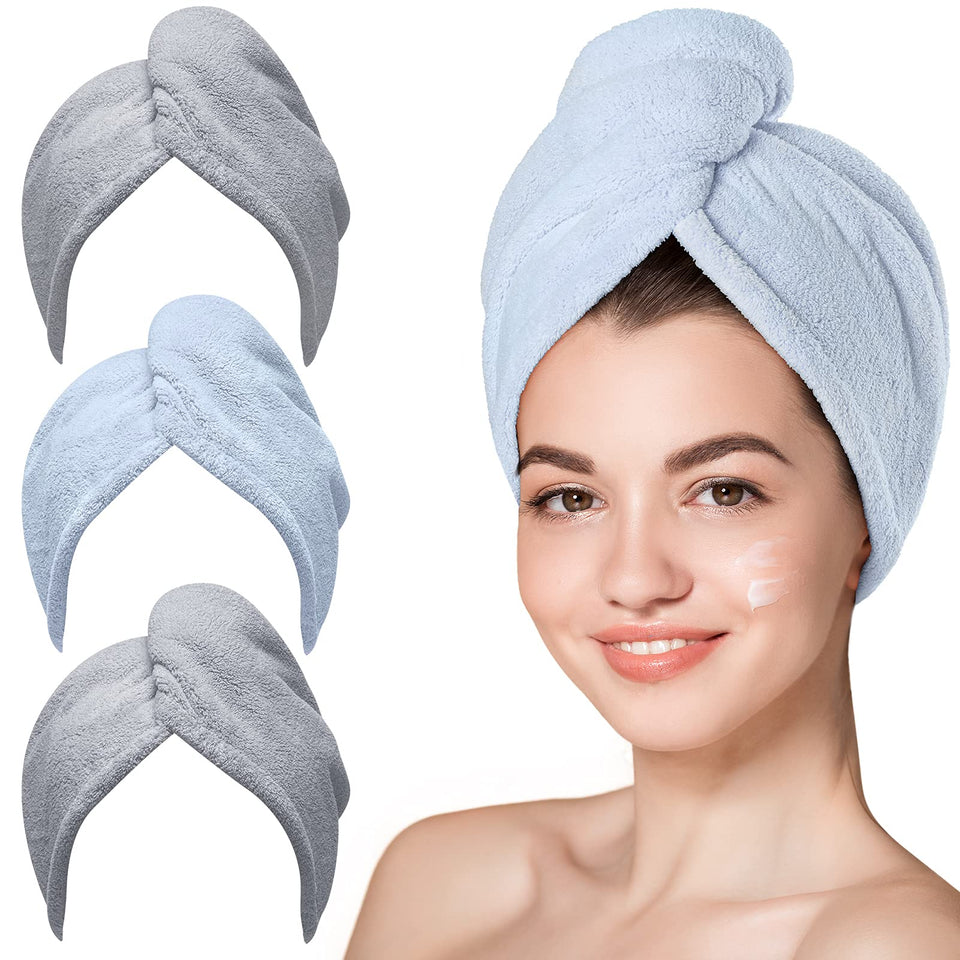Hicober front view of three turbans showing compact pack and quick-dry benefit