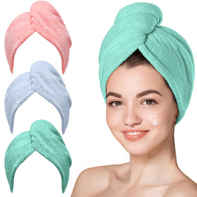 Hicober front packaging showing three-color towel set and quick-dry benefit