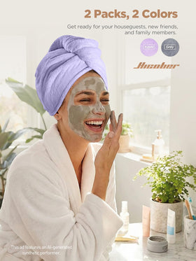 Hicober turban on curly hair showing frizz control and defined curl benefit