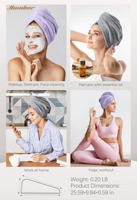Hicober turban on straight hair illustrating smooth, fast-dry styling benefit