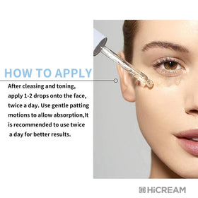 Hicream serum being applied on hand demonstrating quick absorption