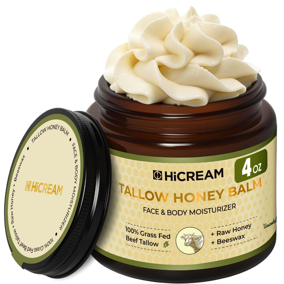 Hicream jar front packaging showing clean unscented balm for calm skin