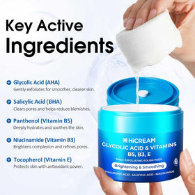 Hand applying Hicream pad to cheek demonstrating easy, hygienic use