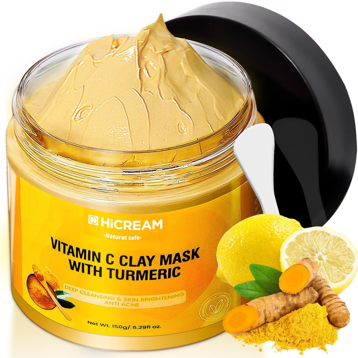 Hicream tub front view showing label and 5.29 oz size, clear product benefit
