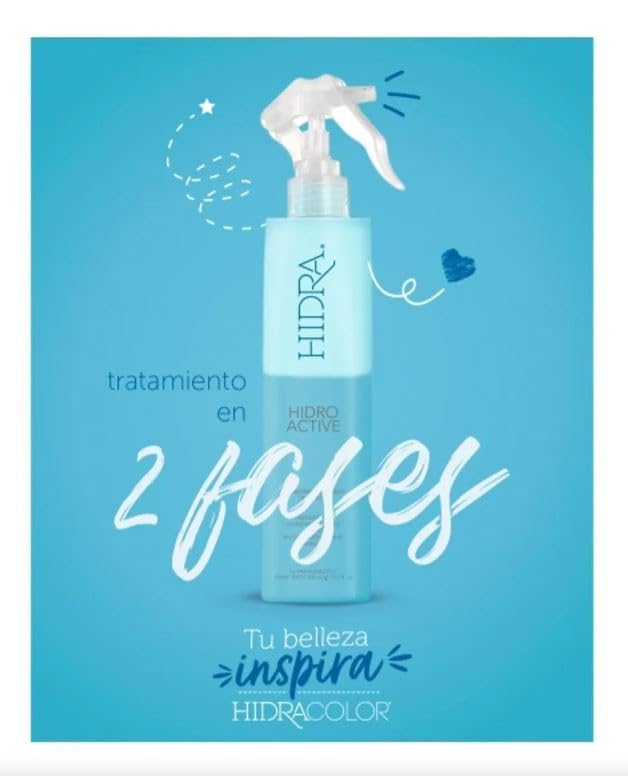 HIDRA two-phase texture droplet highlighting lightweight conditioning and shine benefit