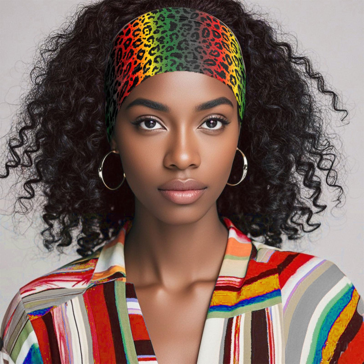 HIFANMM model wearing headband in heritage print offering a polished look for events and everyday wear
