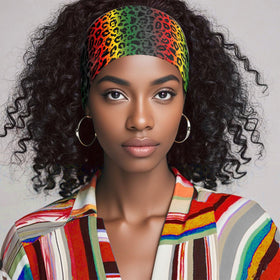 HIFANMM model wearing headband in heritage print offering a polished look for events and everyday wear