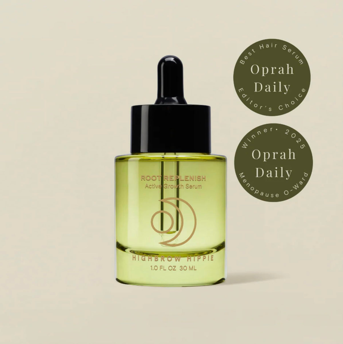 Highbrow Hippie dropper releasing serum showing lightweight texture and quick absorption benefit