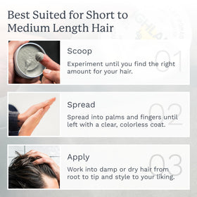 Highland styled short hair showing defined texture and natural low shine finish