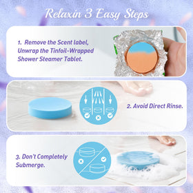 HiHas tablet on shower floor releasing steam to enhance shower fragrance