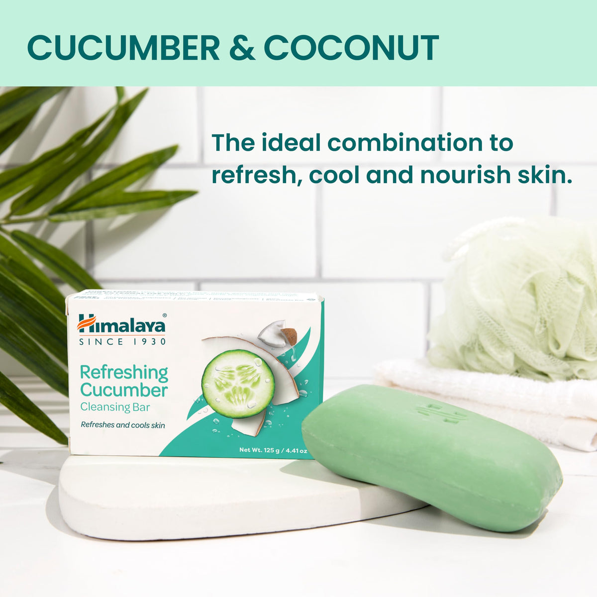 Himalaya close-up of soap texture highlighting creamy cucumber lather