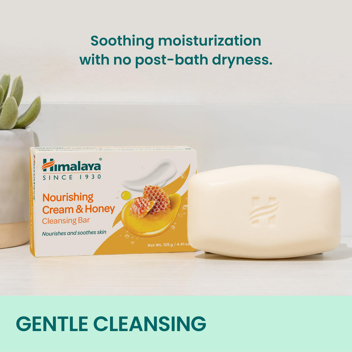 Himalaya product label highlighting milk and honey ingredients and clarity