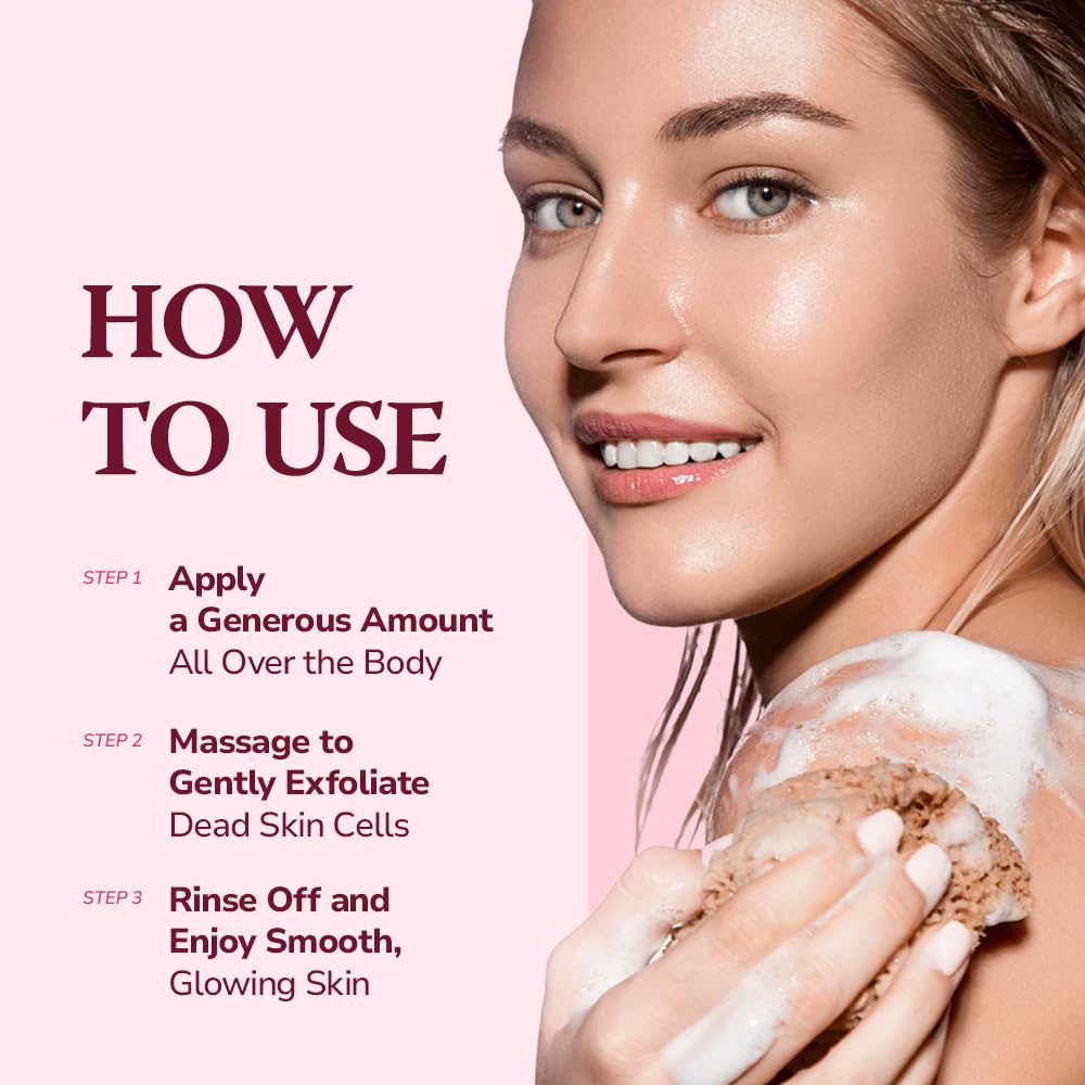 HIMALAYA PINKSALT being used in shower demonstrating exfoliation benefit