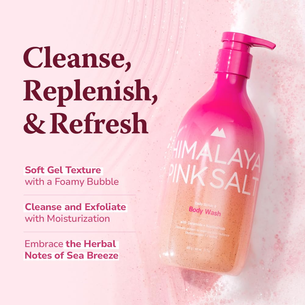 HIMALAYA PINKSALT pump dispensing gel emphasizing easy, mess-free application