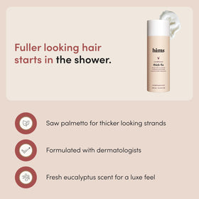 hims label closeup highlighting panthenol and niacinamide benefits