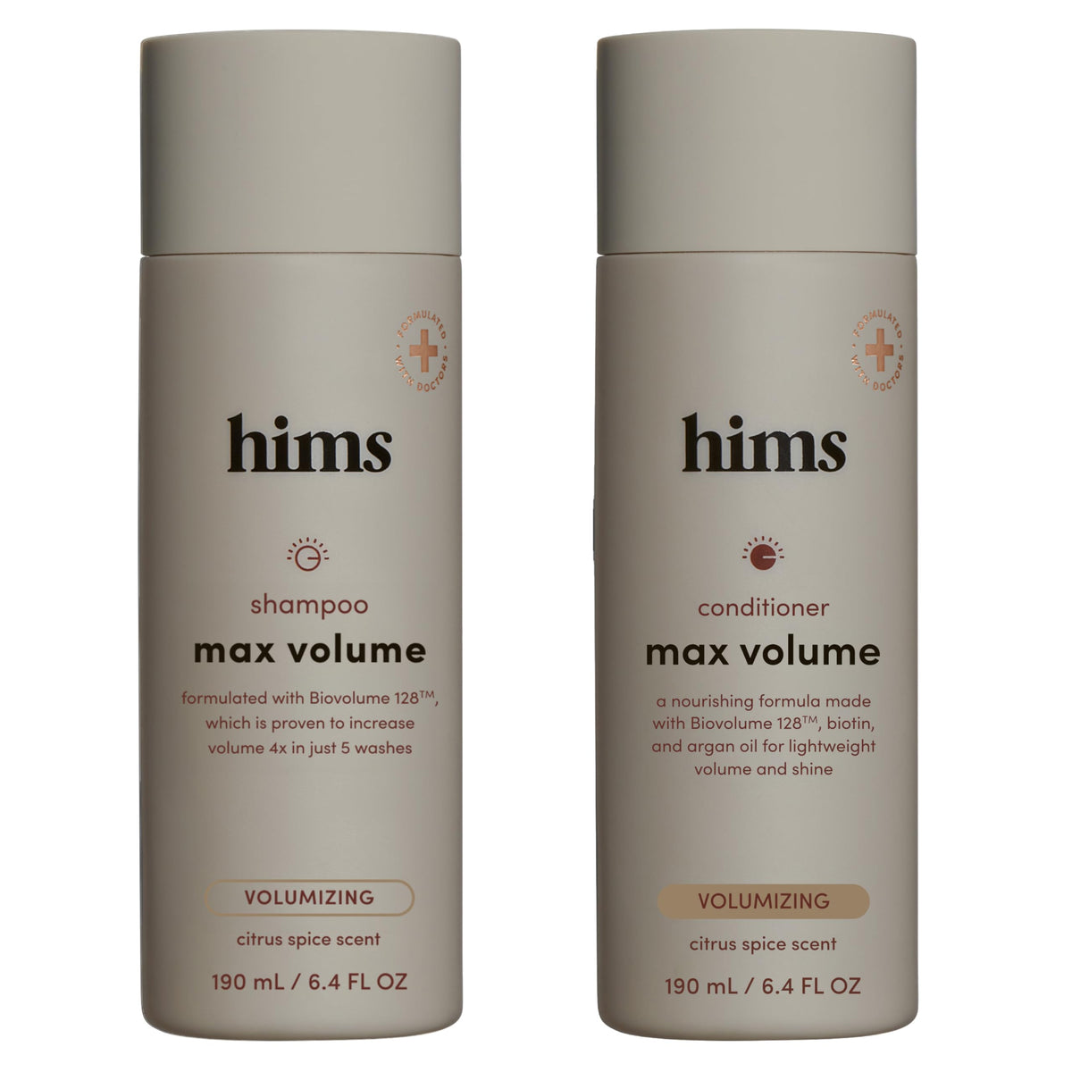 hims front packaging showing duo and benefits for fuller hair