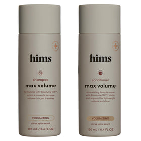 hims front packaging showing duo and benefits for fuller hair