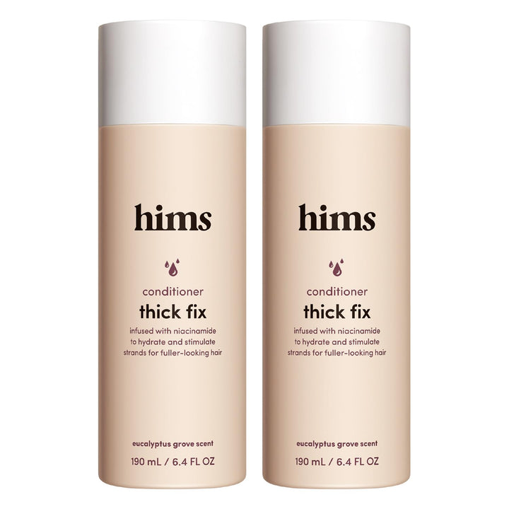 hims front packaging showing bottles and eucalyptus scent benefit